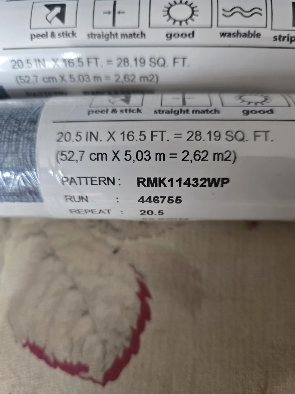 RoomMates Blue Patchwork Peel and Stick Wallpaper Roll - Easy Application